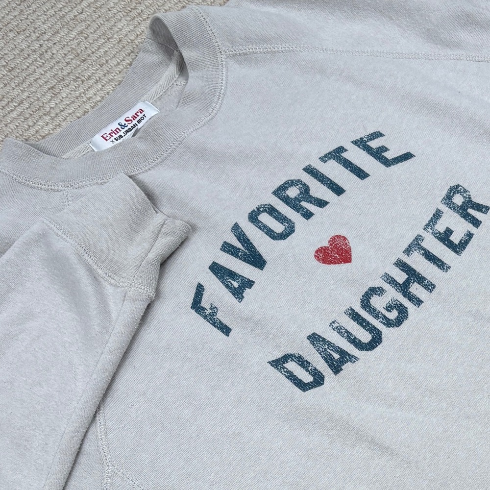 Erin & Sara x Sub_Urban Riot Favorite Daughter Sweatshirt Womens M Pale Gray
